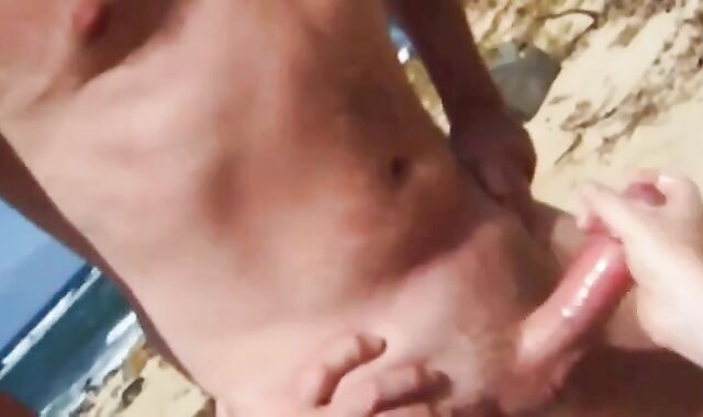 Beach Handjob for a Big Dick