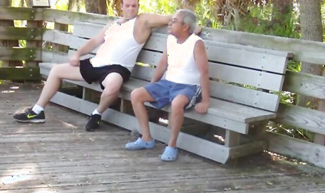 Mature Gay Couple Has Interracial Bareback Sex Outdoors