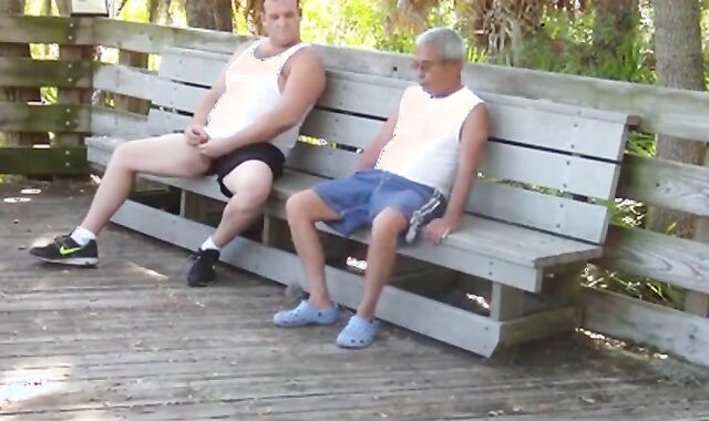 Mature Gay Couple Has Interracial Bareback Sex Outdoors