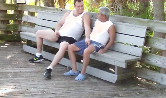 Mature Gay Couple Has Interracial Bareback Sex Outdoors