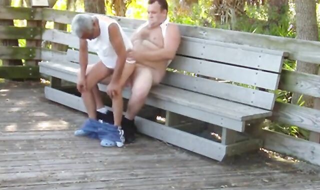 Mature Gay Couple Has Interracial Bareback Sex Outdoors