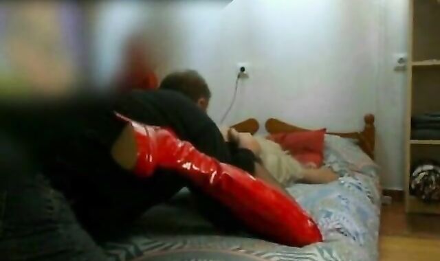 Daddy rims and fucks his crossdressing son bareback