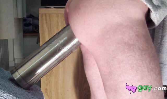 Hard Anal Workout with a Big Dildo - Gay Amateur Video