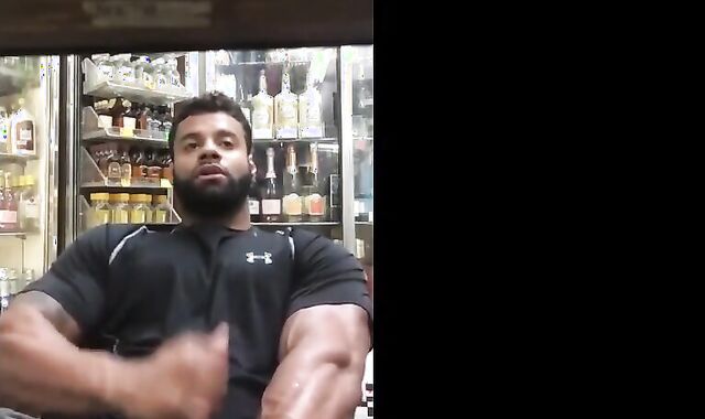 Black Stud Strokes His Big Cock Outdoors