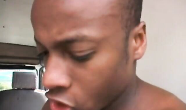 fag multiracial trio-some on a moving truck