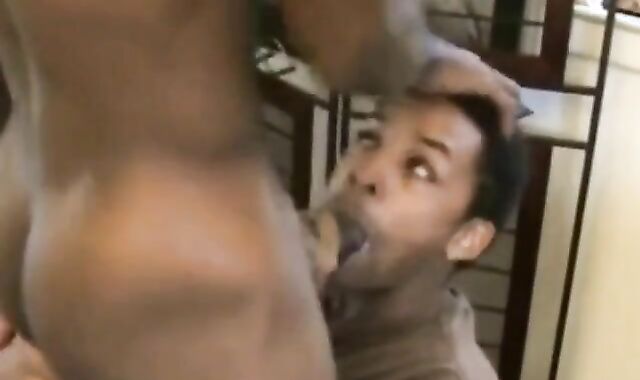 Black Boy Cums In Pretty Mouth - Interracial Gay Blowjob