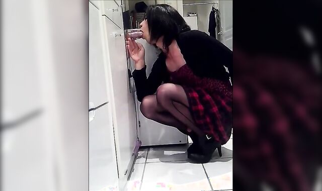 Crossdresser Sucks Twink with Butt Plug