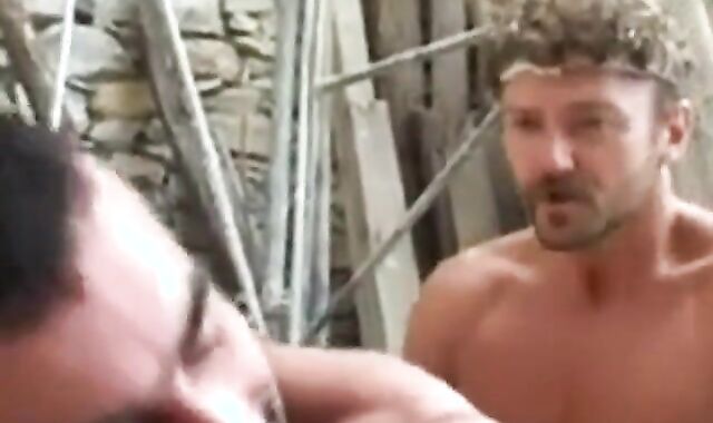 Bearded Frenchman Plows Arab Outdoors