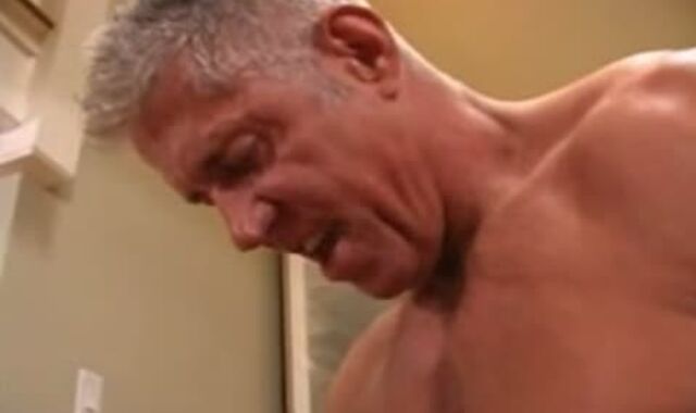 youthfull boyfrend gobbles dad's pearl juice on the stairs.