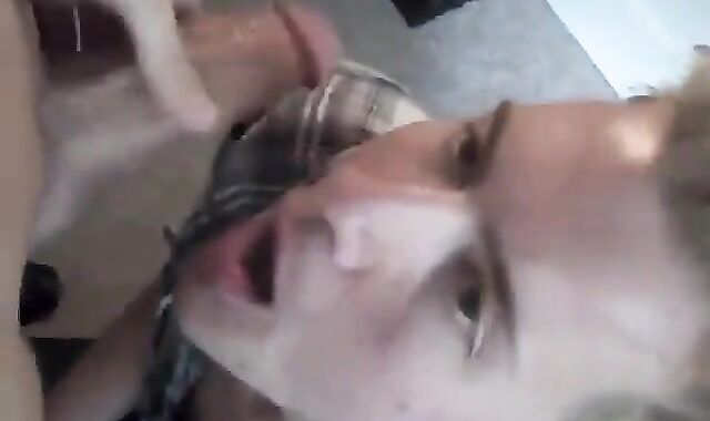 Twink Friend Blows Me, Takes My Cum in His Mouth