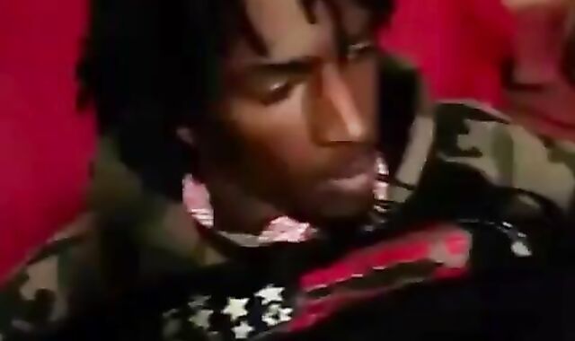 Black Stud Strokes His Massive Cock On Webcam 2