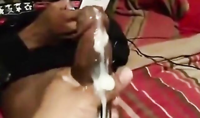 Black Stud Strokes His Massive Cock On Webcam 2