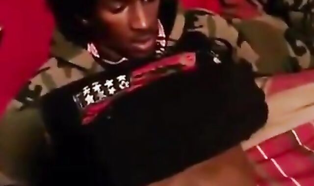 Black Stud Strokes His Massive Cock On Webcam 2