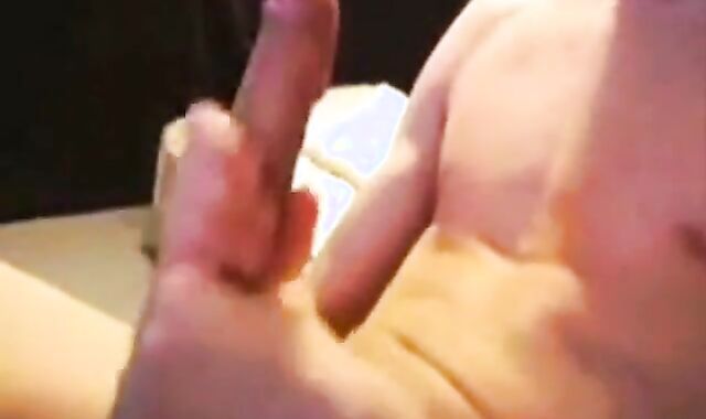 Skinny Twink Strokes His Big Cock Solo