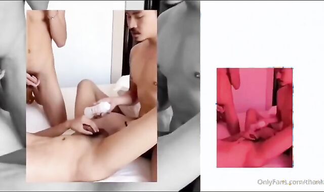 Thai faggot trio-some sans a condom.spycam stellar queer Hump