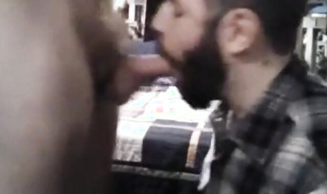 Daddy Feeds His Sub with a Load after Intense Blowjob