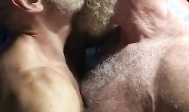 Muscular Daddies Intimately Kissing