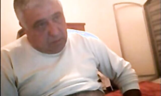 Silver Bear Daddy Mario Stroking on Webcam