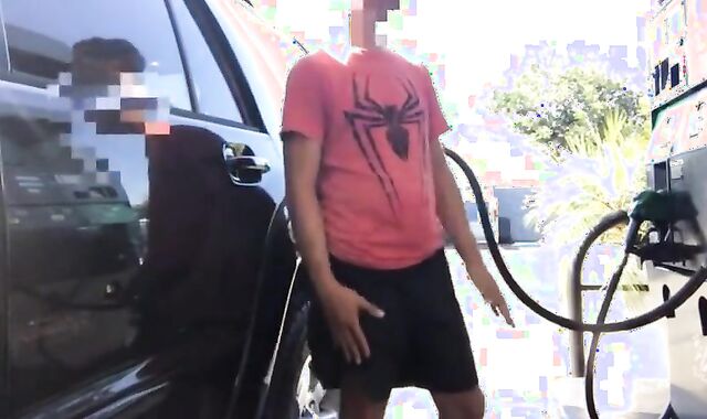 Outdoor Fun at the Gas Station