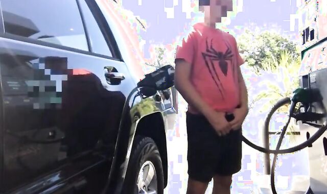 Outdoor Fun at the Gas Station