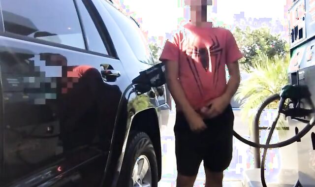 Outdoor Fun at the Gas Station