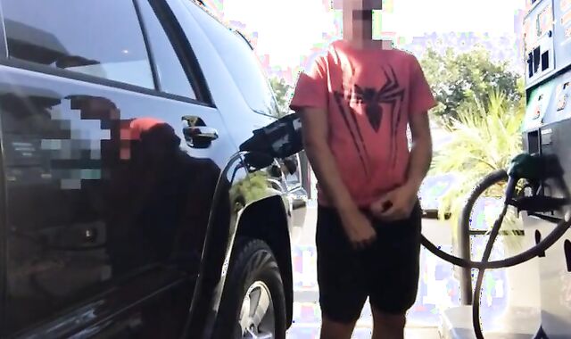 Outdoor Fun at the Gas Station