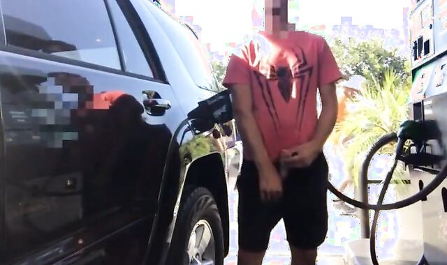 Outdoor Fun at the Gas Station