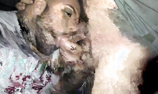 Amateur Bear Sucks His Partner's Big Cock