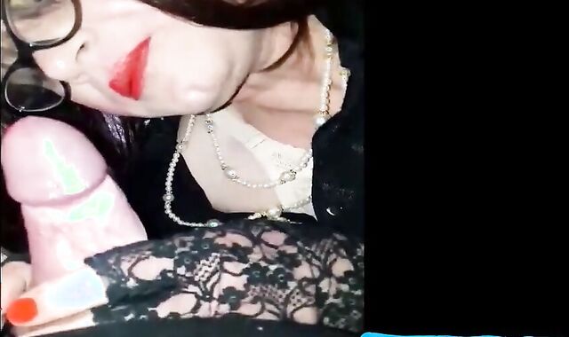 Big Cock Handjob for the Crossdresser with Bad Hair Day