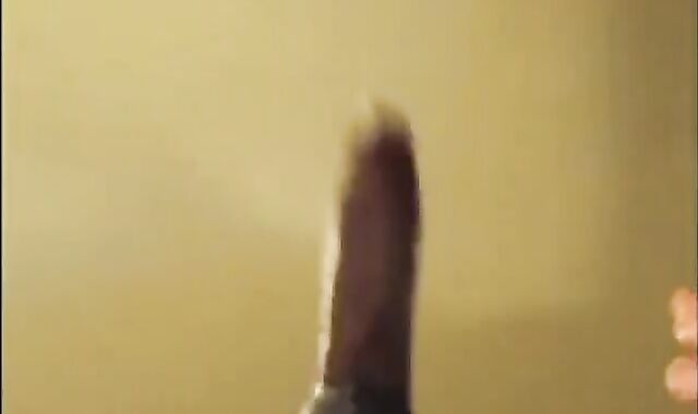 Black guy jacks off his big cock and cums hard