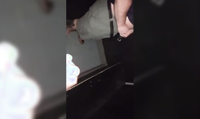 Mutual Jerk Off in a Sex Shop Video Booth: Big Cum Shot