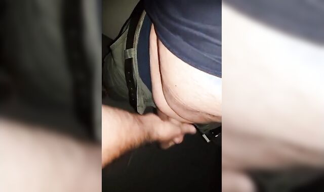 Mutual Jerk Off in a Sex Shop Video Booth: Big Cum Shot