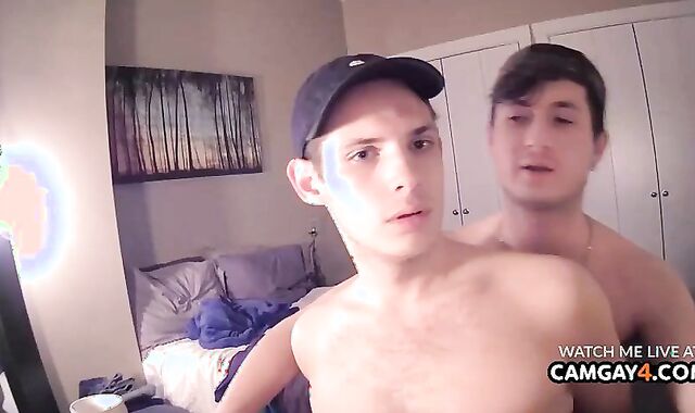 The twink Deep throats The Other twunk's ramrod And Then pummels Him In The wazoo In Live