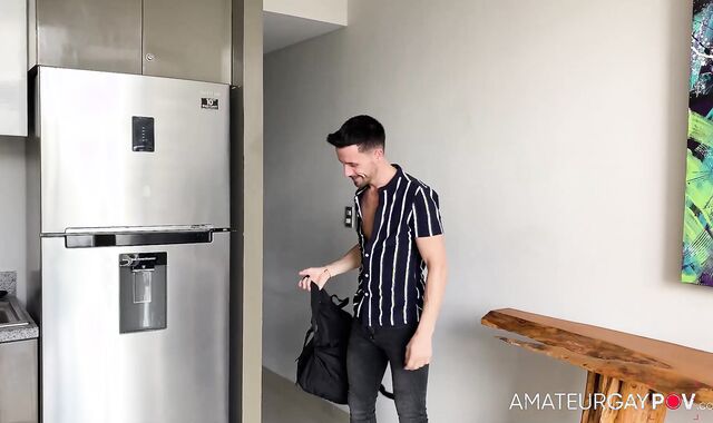 AmateurGayPOV:spycam Anxious Bruno Guzzles It All