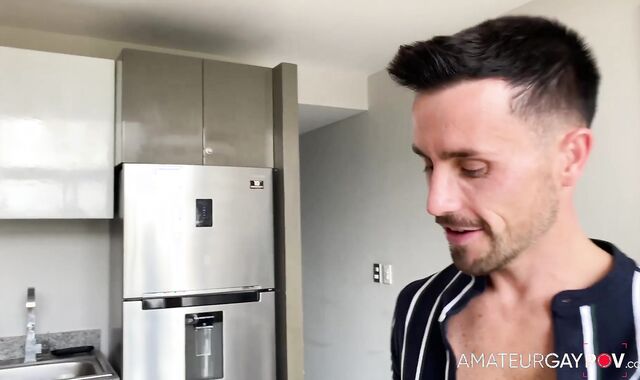 AmateurGayPOV:spycam Anxious Bruno Guzzles It All