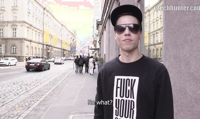 Czech Hunter:voyeur Startled Rigid on Motel Couch