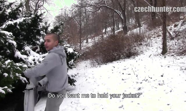 Czech Hunter:spycam Faggot Snow Adventures in Prague