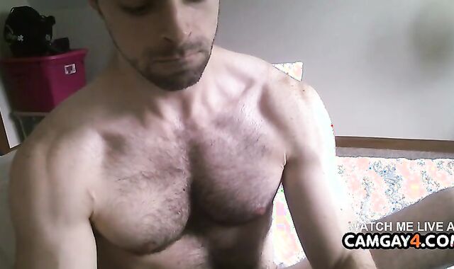 pumped up And hunk Stroking In Live