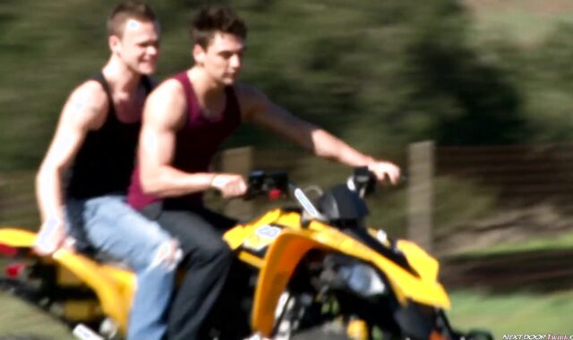 Next Door Lad:voyeur 2 Jocks Neat Up After a Rail