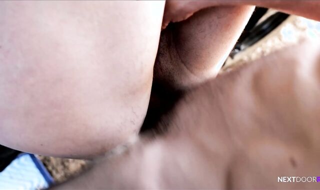 NextDoorRaw spycam-voyeur Pierced Lance Ford wanking ginormous weenie outdoors