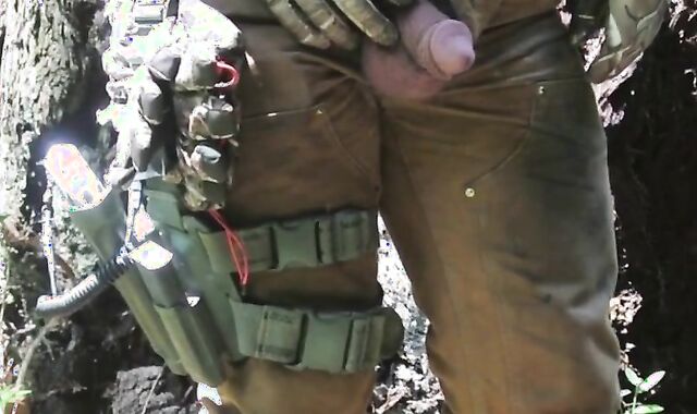 Hairy Bear Cock and Balls Pee Show