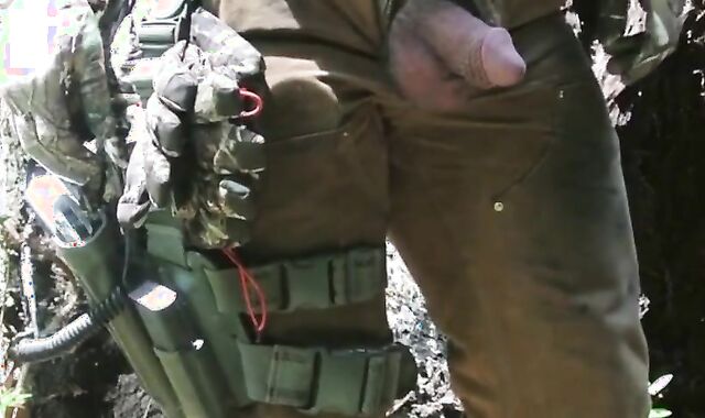 Hairy Bear Cock and Balls Pee Show