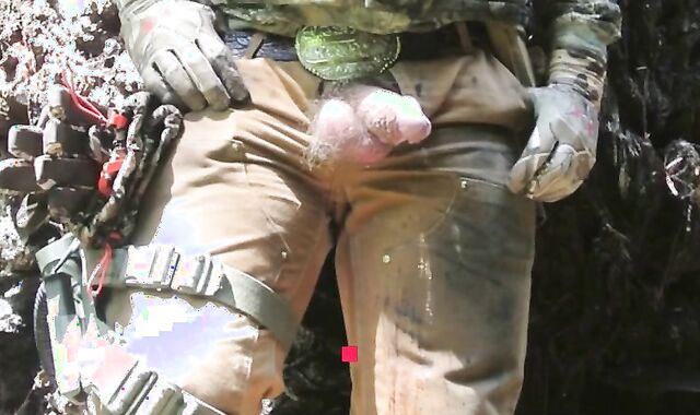 Hairy Bear Cock and Balls Pee Show