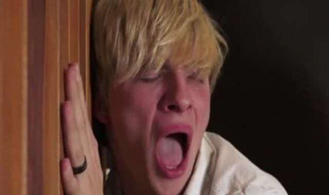 platinum-blonde twink smashed