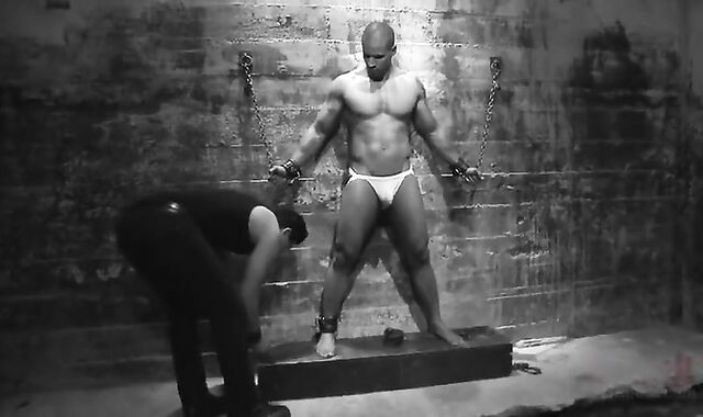 Beefy black enjoys dominance poking