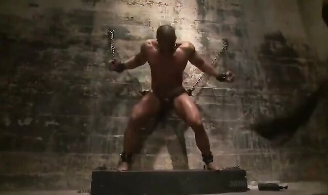 Beefy black enjoys dominance poking