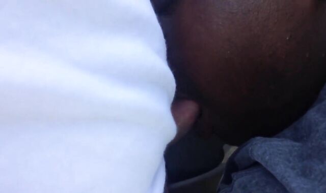 Chubby Gay Interracial Blowjob in Public 3