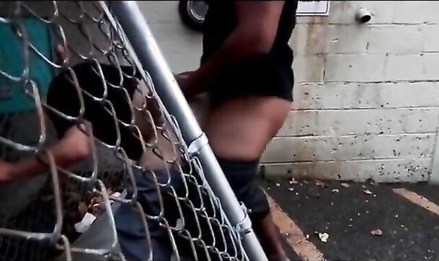 Amateur Latin Guy Takes it from a Black Stud in a Junkyard