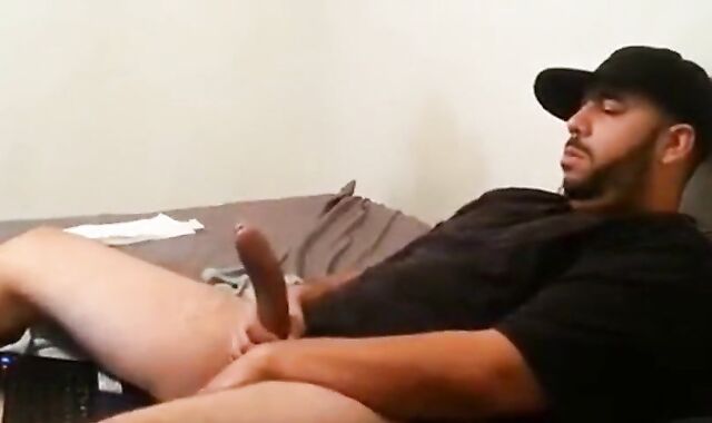 Big-Cock Mexican Daddy Strokes to Porn 2