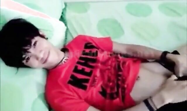 Asian Twink Caught Jerking Off in Bed by Roommate 2